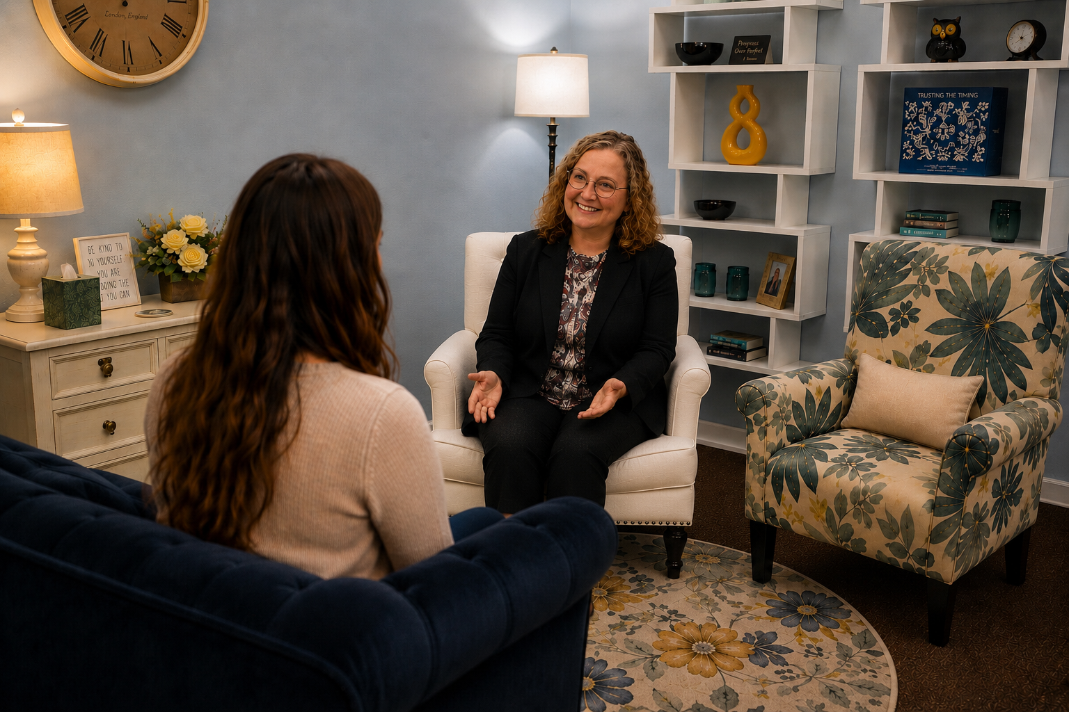Therapist meeting with a client